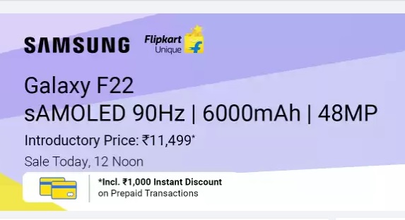 India Desire : Samsung Galaxy F22 Flipkart Price Starts @Rs 12499: Sale Live, Launch Date, Specifications & Buy Online In India